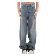 Haikure Oil Wash Loose Jeans Blue, Dam