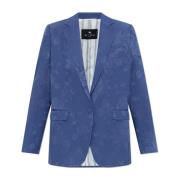 Etro Satinblazer med blommönster Blue, Dam