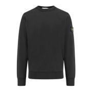 Stone Island Bomull Crew-neck Sweatshirt med Badge Black, Herr