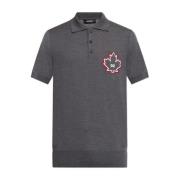 Dsquared2 Ullpolo med broderad logotyp Gray, Herr