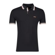 Hugo Boss Svart kortärmad polotröja Black, Herr