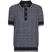 Balmain Merinoull Stickad Polotröja Black, Herr