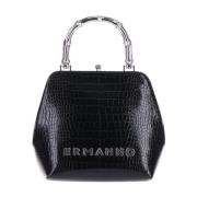 Ermanno Scervino Svart krokodiltryck mini väska Black, Dam