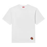 Kenzo Broderad T-shirt Lätt Jersey Kedjesöm White, Herr