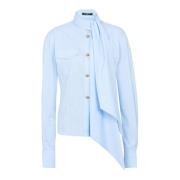 Balmain Randig skjorta med rosett Blue, Dam