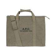 A.p.c. Khaki Grön Canvas Toteväska Brown, Herr