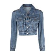 Alexander Wang Shrunken Trucker Jacket Blue, Dam