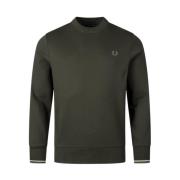 Fred Perry Stilren Sweatshirt för Män Green, Herr