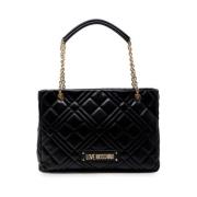 Love Moschino Rymlig polyeten handväska, höst/vinter kollektion Black,...