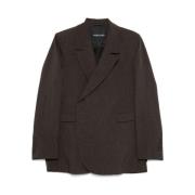 Birgitte Herskind Auburn Brown Blazer med Off-Center Knapp Brown, Dam