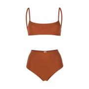 Lido Terra Cotta High-Waisted Bikini Set Brown, Dam