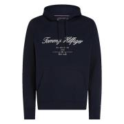 Tommy Hilfiger Ökenhimmel Script Logo Hoody Blue, Herr