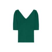 Max Mara Räfflad Grön Ocean Jersey Topp Green, Dam