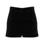 Barena Venezia Svarta Corduroy High-Waisted Shorts Black, Dam