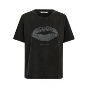 Co'Couture Acid Kiss Tee med Print Black, Dam