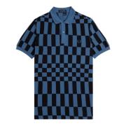 Fred Perry Schackrutigt Tryck Skjorta Regular Fit Blue, Herr