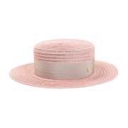 Maison Michel Elegant Nude Neutrals Hatt Pink, Dam