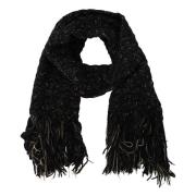 Dolce & Gabbana Elegant Svart Ullblandad Scarf Black, Dam