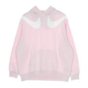 Nike Rosa Regal Fleece Hoodie med Swoosh Pink, Dam