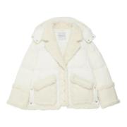 Ermanno Scervino Nylon Superlätt Jacka med Shearling White, Dam