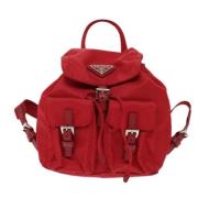 Prada Vintage Pre-owned Nylon axelremsvskor Red, Dam