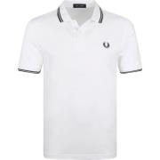 Fred Perry Polo med dubbelrandig White, Herr