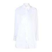 Isabel Marant Broderad Logotyp Poplin Bomull Skjorta White, Dam