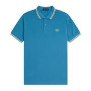 Fred Perry Polo med dubbelrandig M3600 Blue, Herr