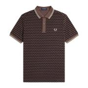 Fred Perry Abstrakt Grafisk Pikétröja Brown, Herr