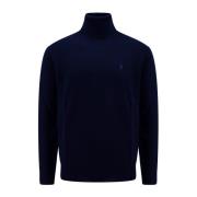 Polo Ralph Lauren Blå Ull Turtleneck Tröja Aw23 Blue, Herr