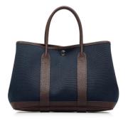 Hermès Vintage Pre-owned Canvas handvskor Blue, Dam