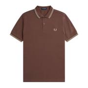 Fred Perry Polo med dubbel rand M3600 Brown, Herr