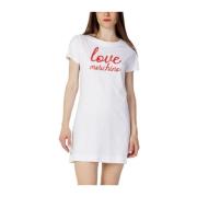 Love Moschino Bomull Kort Klänning Vår/Sommar Kollektion White, Dam