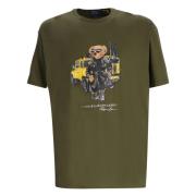 Polo Ralph Lauren Broderad 'Polo Bear' Bomull T-shirt Green, Herr