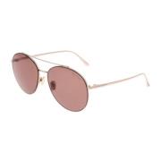 Tom Ford Roséguld Aviator Solglasögon med UV-skydd Pink, Dam