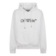 Off White Vit Sweatshirt med Ribbdetaljer White, Herr