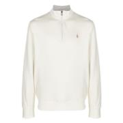 Polo Ralph Lauren Bomull Half-Zip Stickad Tröja med Broderad Logotyp W...