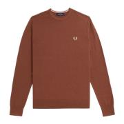 Fred Perry Klassisk Crew Neck Tröja Brown, Herr