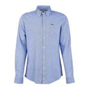 Barbour Nelson Tailored Fit Bomull Linne Skjorta Blue, Herr