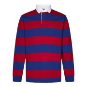 Polo Ralph Lauren Röd Randig Rugby Polo Tröja Multicolor, Herr