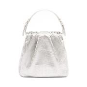 Amina Muaddi Silver Tote Bag i VIT-stil Gray, Dam