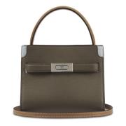 Tory Burch Färgblockerad Pebble Liten Dubbelväska Green, Dam