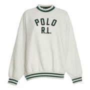 Polo Ralph Lauren Oversize Collage Sweatshirt Mjölk Vit Grön White, Da...