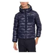 Blauer Hooded Jacket Blue, Herr