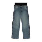 Alaïa Jeans med avtagbara sidestripor Blue, Dam