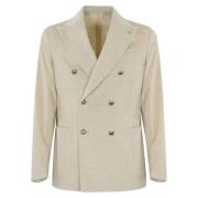 L.b.m. 1911 Sammet Bomull Blazer Jacka Beige, Herr