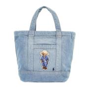 Polo Ralph Lauren Denim Polo Bear Tote Bag Blue, Dam