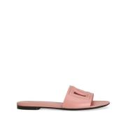 Dolce & Gabbana Rosa läder slide sandaler DG Millennials Pink, Dam