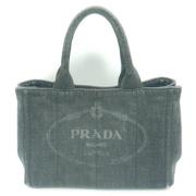 Prada Vintage Pre-owned Canvas prada-vskor Gray, Dam