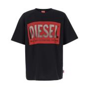 Diesel Svarta T-shirts och Polos Devore T-Boxy Black, Herr